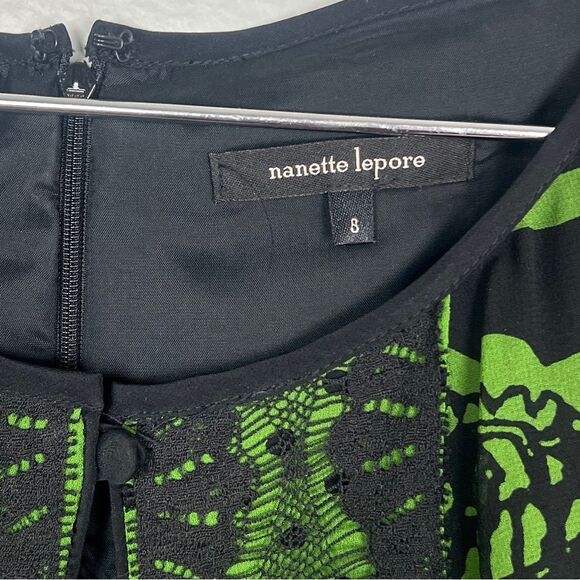 Nanette Lepore Silk Elegant Green Patterned Dress - Picture 3 of 5